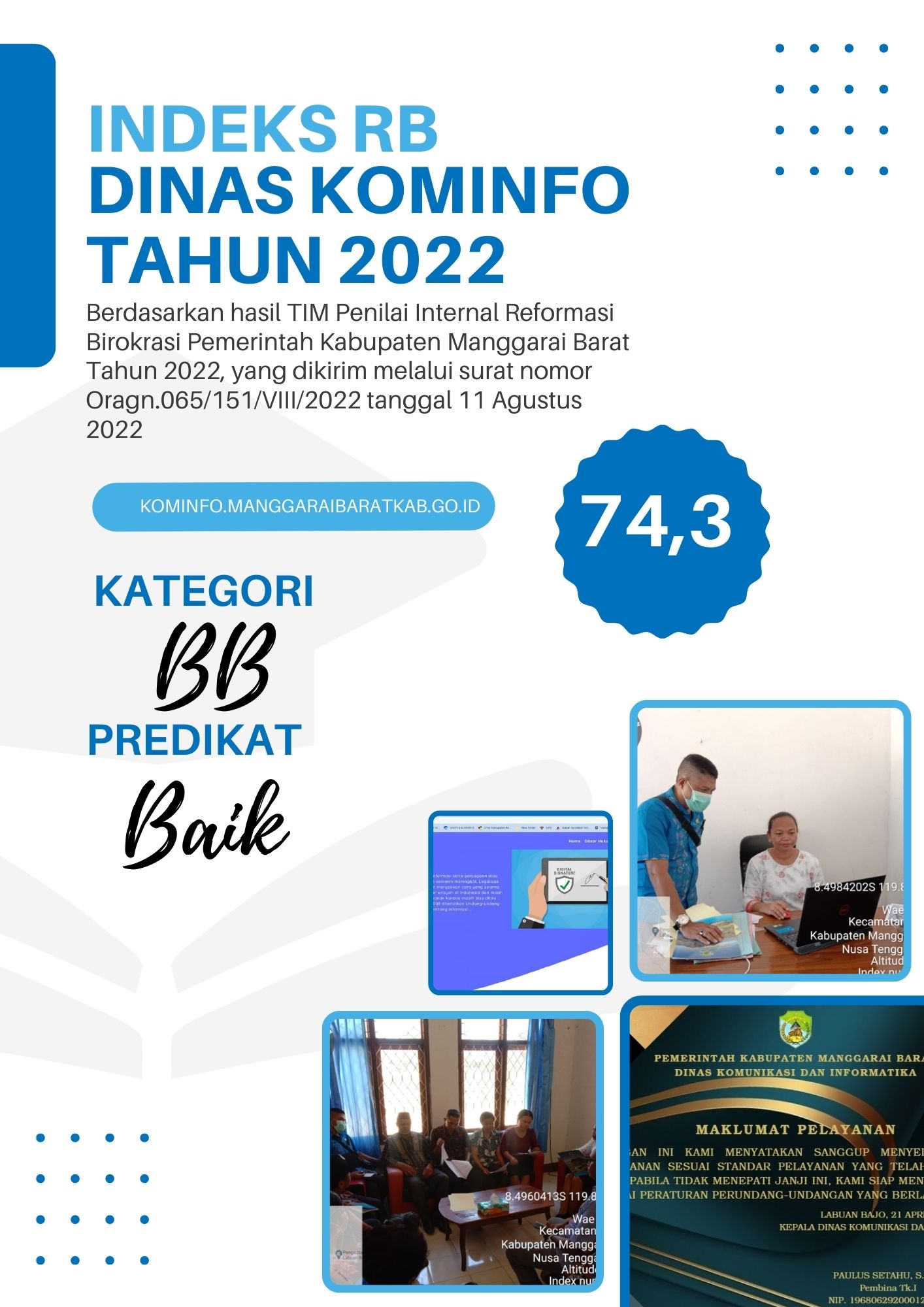 Nilai PMPRB Dinas Kominfo Tahun 2022, Baik